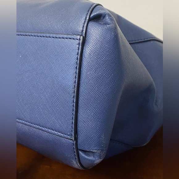 Coach Madison Christie Carryall Navy Blue Saffiano Leather Bag - Picture 13 of 16